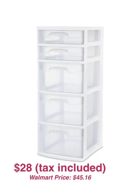 Sterilite 5 Drawer storage unit, View more