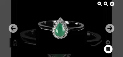 Sterling Silver Emerald Ring, View more