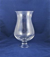 Large Clear Glass Hour Glass Shaped Footed Vase/Container