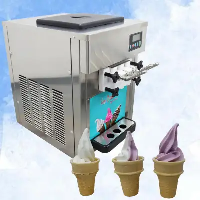 3Head Desktop Soft Ice Cream Machine LCD Digital Control 211082, View more