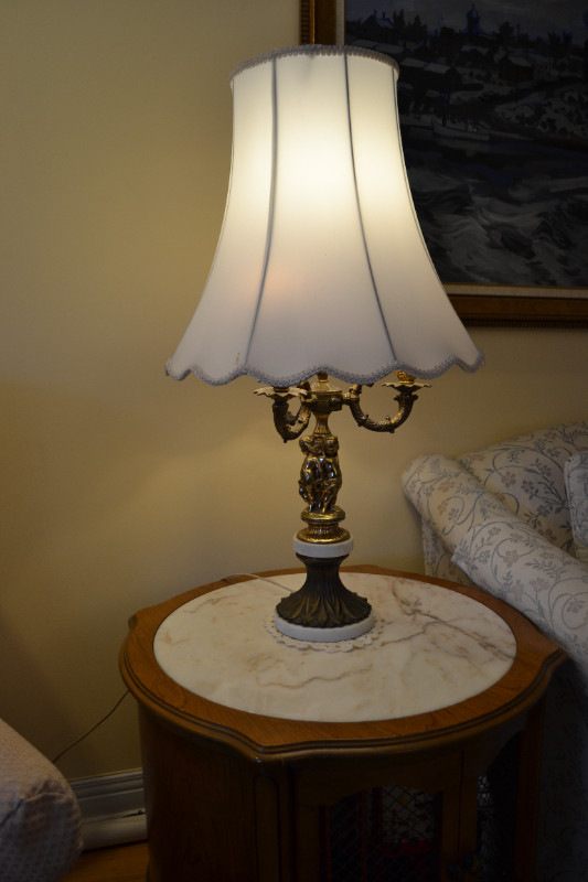 Two Vintage Lamps with Marble Inserts in Arts & Collectibles in Ottawa