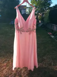 Plus size 18 bridesmaid dress, blush color