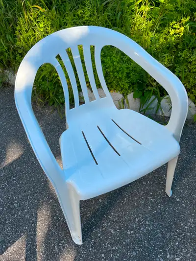 Outdoor Resin Mid-Back Plastic Stacking Chair – White, View more