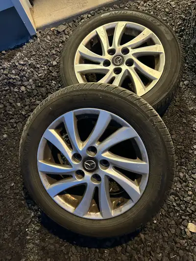 Selling my wheels and tires off my 2011 Mazda 3 for $650. P205/55R16 Yokohama Avid Ascend GT tires w...