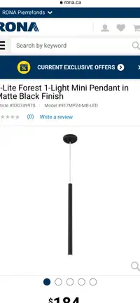 Black LED Pendant light