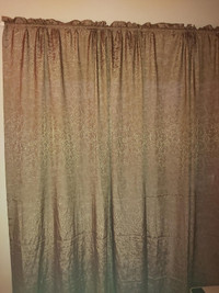 Beautiful Brown/Gold Inlay Curtains - 3 panels
