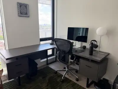 Grey “L” Shaped Work Desk, View more