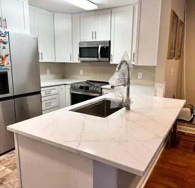 ⭐⭐ Quartz-Granite-Onyx-Marble kitchen Countertops ⭐⭐ ⭐ Color: White, Black, Gray, Multi-tonal, etc....