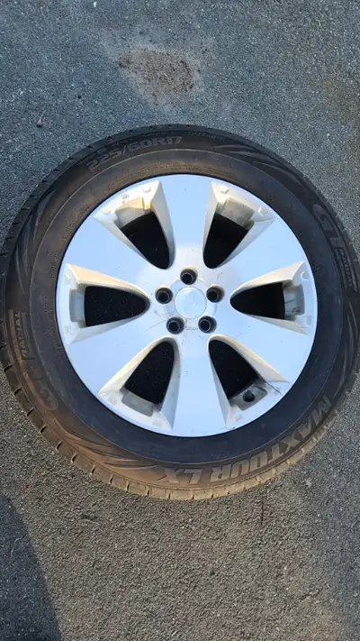 225/60R17 summer tires on Subaru rims. set of 4 tires 100 mm bolt spacing GT Maxtour radial