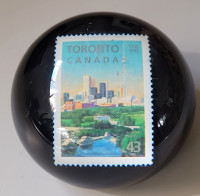 Vintage 1793-1993 Canadian 43 Cent Stamp in Lucite Paparweight
