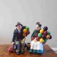 Royal Doulton Balloon Man & Old Balloon Seller Figurines