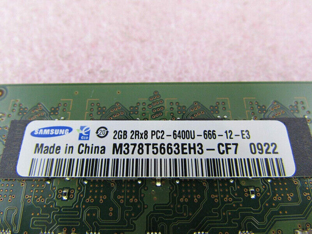 Samsung 2GB PC2-6400 800mhz Module DESKTOP DIMM Memory Ram dans Autre  à Ville de Montréal