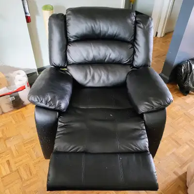 Black Faux Leather Recliner Chair Seat, View more