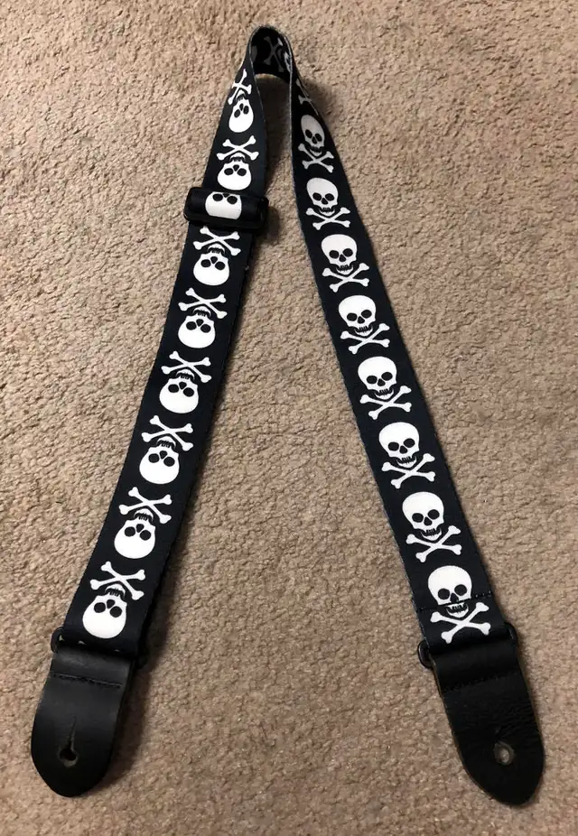 Skull and Crossbones Graphic Guitar Strap