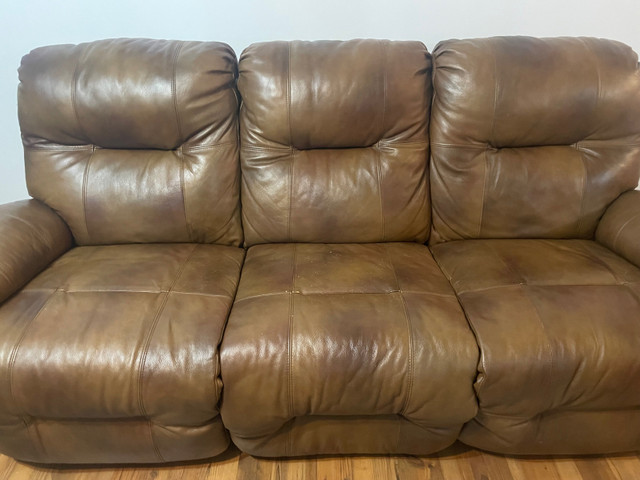 Reclining power sofa - Brown in Couches & Futons in Moncton - Image 2