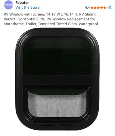 RV Sliding Window with Screen and Latch, View more
