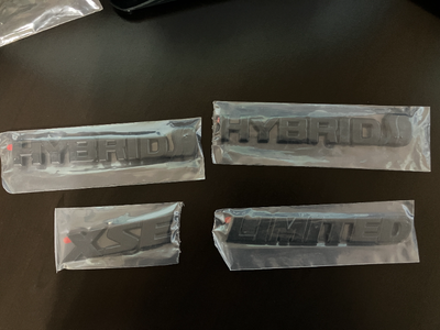 2019-2023 Toyota Rav4 Hybrid XSE Blackout Emblem Overlay Kit, includes one XSE, one Limited and two...