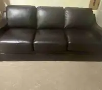 Black Leather Sofa Bed 