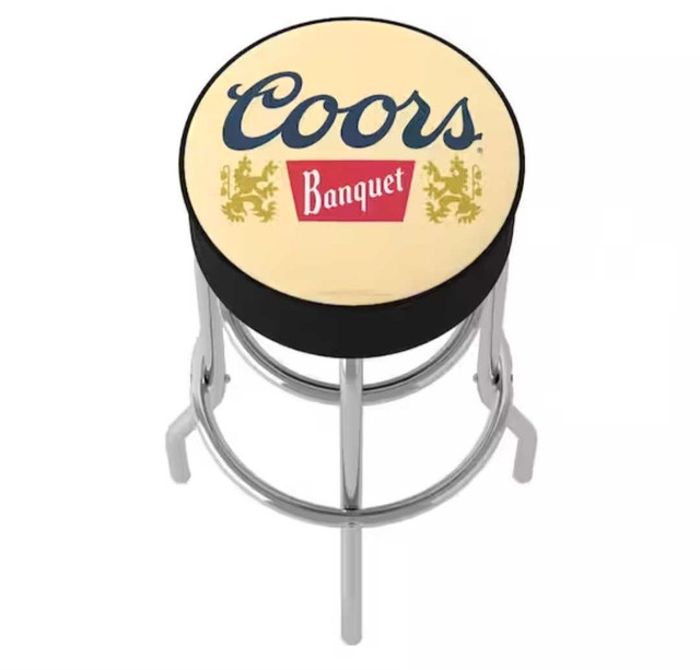 FREE DELIVERY Coors Banquet Logo Metal Bar Stool / Chair in Chairs & Recliners in Richmond - Image 2