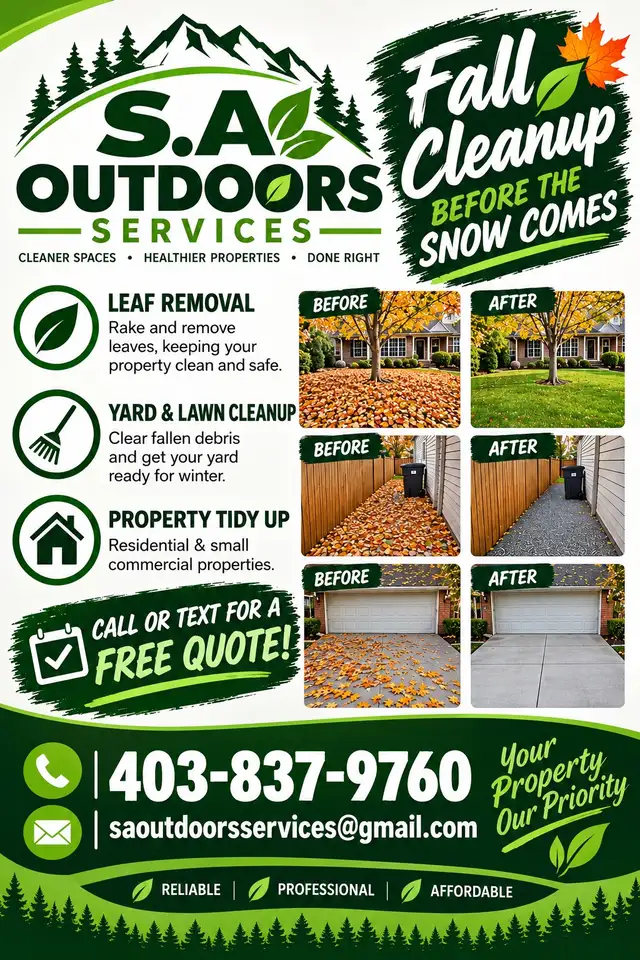  FALL CLEANUP SERVICES – NOW BOOKING! 