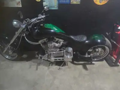 2009 big dog with ultima 127 in rolling thunder frame only 26kms on bike needs light wiring finished...
