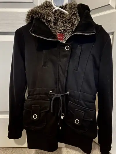 Women’s Size Small ‘Katie’ Black Coat Lined w/ Faux Fur, View more