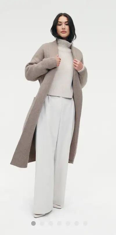 Luxe Merino Cashmere Tie Waist Coat . Never Worn., View more