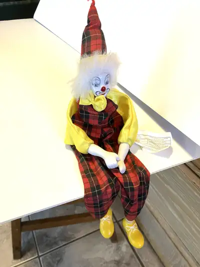 VINTAGE porcelain face, hand and boots CLOWN DOLL
, View more