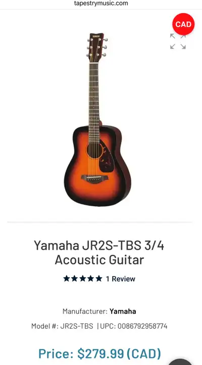 Yamaha junior acoustic guitar , View more