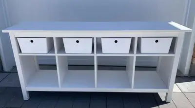 Ikea Hemnes Console Table with 4 Kuggis Boxes with Lids, View more