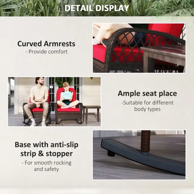 $69-$99, Outdoor Wicker Rattan Rocking Chair, Patio Rocker in Patio & Garden Furniture in Markham / York Region - Image 6