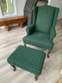 Traditional Arm Chair & Foot Stool