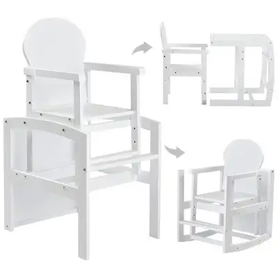 FUNLIO 3-in-1 Convertible Wooden High Chair, Premium Solid Wood, View more