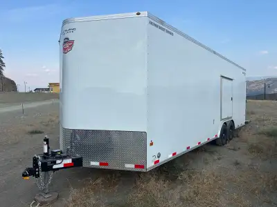 2026 Royal Cargo LARCT52-826V-86, 26’ enclosed V-nose cargo trailer and car hauler. Side escape door...