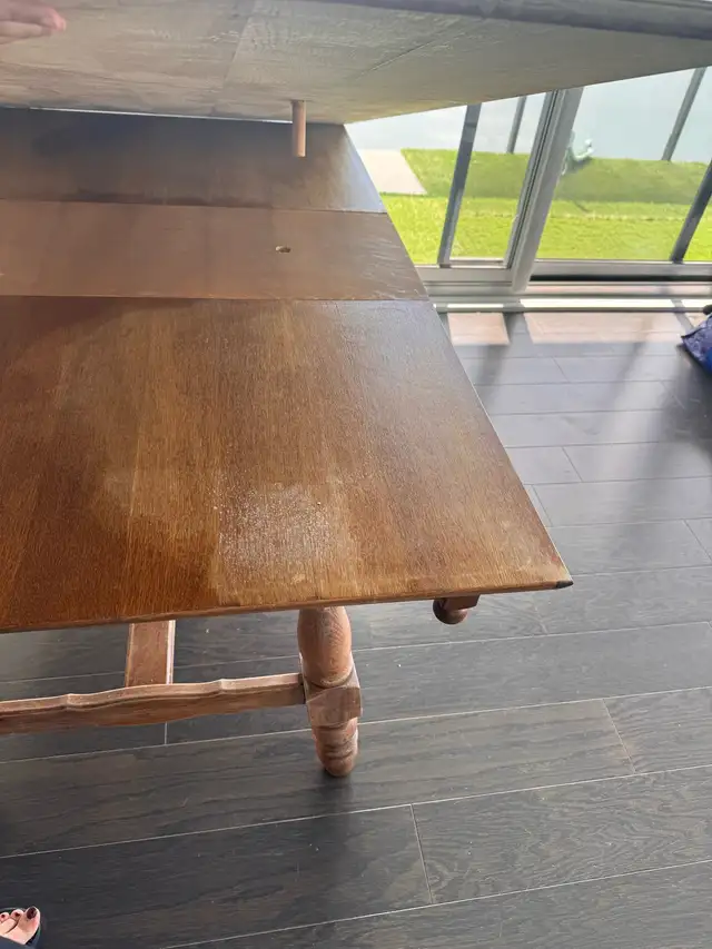 Vintage French Solid Wood Extendable Dining Table – Parquet Top in Dining Tables & Sets in City of Toronto - Image 7