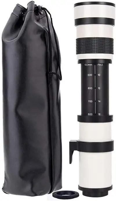 JINTU 420-800mm f/8.3 Manual Telephoto Camera Zoom Lens for Canon EOS SLR Cameras 4000D 2000D 60D, 7...