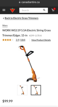 Worx WG119 5.5A Electric String Grass Trimmer 