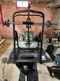 Squat rack /lat pull down / bicep pulley all in one . Nautilus  