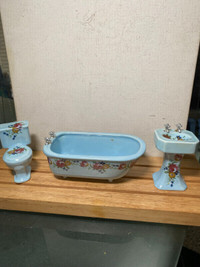 1/12 Dollhouse Porcelain Bathroom Suite Furniture Set