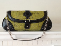 Maggi B small leather,woven handbag