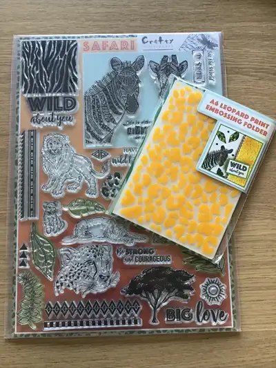 Safari Stamp and Embossing Folder Set, View more