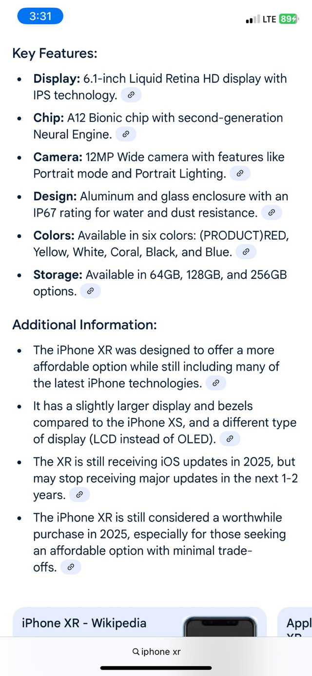 iPhone XR in Cell Phones in Grand Bend
