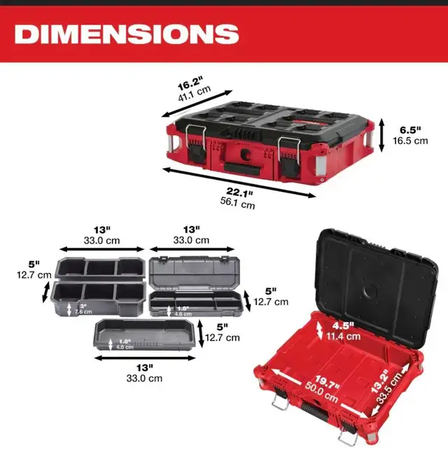 Milwaukee PACKOUT 22-inch Medium Tool Box Fits Packout System in Tool Storage & Benches in Oshawa / Durham Region - Image 4