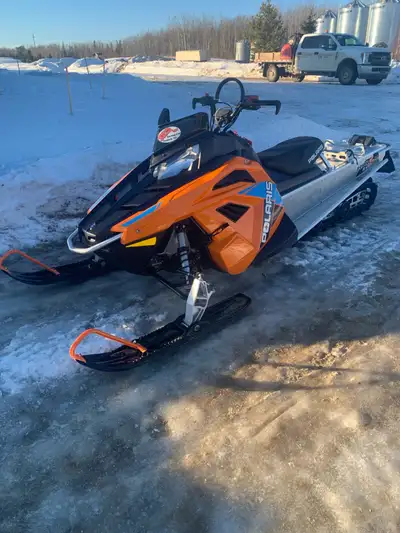 Selling my kids 2022 Polaris 550 RMK EVO, 144. Has an electric start. A fantastic entry-level snowmo...