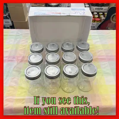 Remarkable Set of 1 Dozen Vintage Gem Canning Jars!, View more