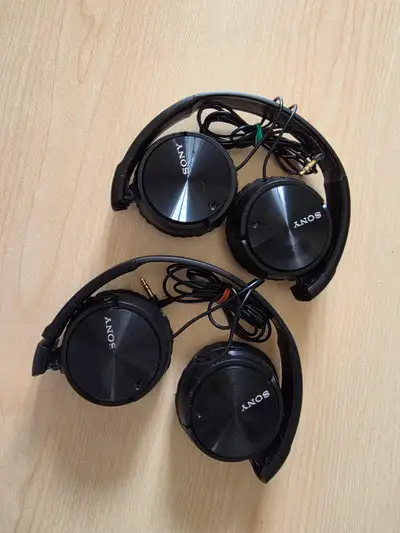 Sony wired noise cancelling headphones x2 MDR-ZX110NC + USB-C ad, View more