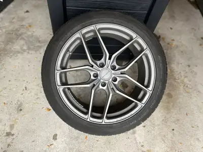 Selling a set of 4 Tires and Rims. Dunlop Sport Maxx 255 40 RF19, RIMS have been Powder Coated. Tire...