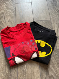 Chandail Batman et Spiderman 4-5 ans