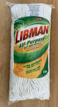 Libman All-Purpose Wet Mop Refill Cotton Blend