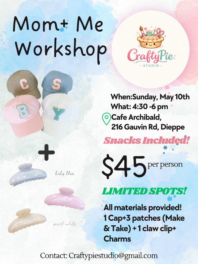 Mom and Me workshop- May 10th! in Events in Moncton - Image 2